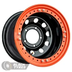 Off-Road-Wheels Тойота Ниссан (Черный с Оранжевым ободом) 8J×R15 6×139.7 ET-19 DIA110