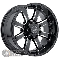 Black Rhino Sierra (Gloss black with milled spokes) 9J×R20 5×150 ET12 DIA110.1